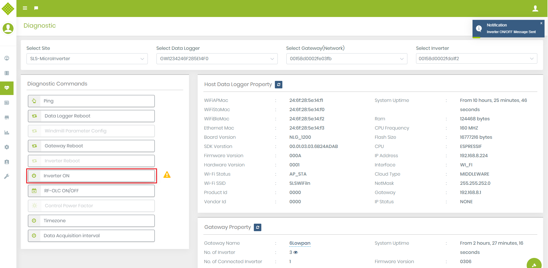 inverterOnOffRequest